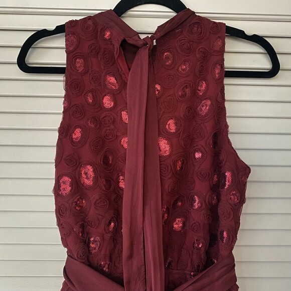 Sachin + Babi x Anthropologie Rosette Sequin Mini Dress, Ruby Red, Size 4 - Picture 4 of 9